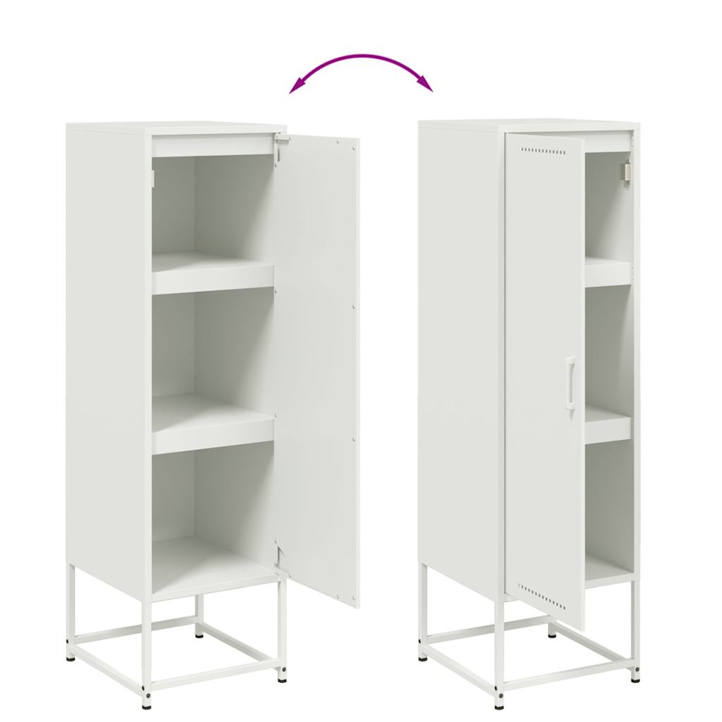 Highboard Weiß 36x39x123 cm Stahl
